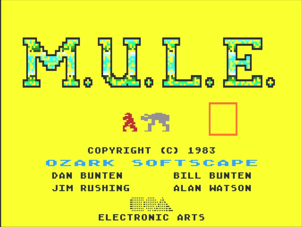 Title Screen of M.U.L.E. for Atari 8 Bit